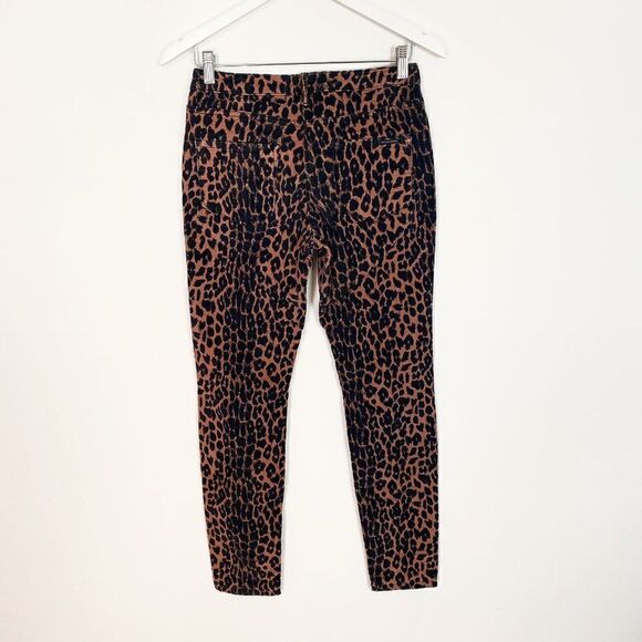 Maison Scotch Punk Radar Leopard Print Corduroy Skinny Pants - Picture 2 of 8
